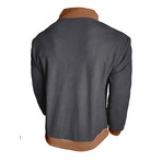 Stand Up Collar Corduroy Pullover // Dark Gray (M)