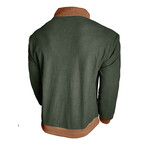 Stand Up Collar Corduroy Pullover // Army Green (S)