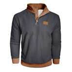 Stand Up Collar Corduroy Pullover // Dark Gray (M)