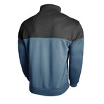 1/4 Zip Mock Neck Blocked Quilted Pullover // Royal blue (XS)