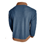 Stand Up Collar Corduroy Pullover // Blue (S)