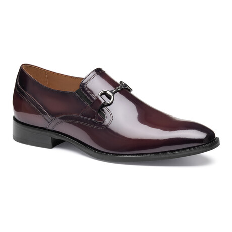 Brush-Off Leather Richland Plain Toe Loafers // Burgundy (8)