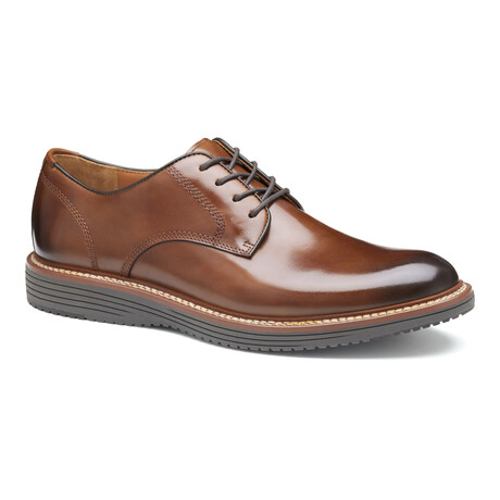 Leather Upton Plain Toe Derbys // Tan (8)