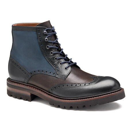 MultiLeather Dudley Lug Wingtip Boots // Navy (8)