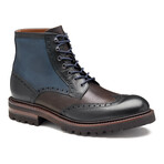 MultiLeather Dudley Lug Wingtip Boots // Navy (8)
