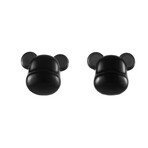 Baccarat Crystal + Sterling Silver Bearbrick Earrings // Black