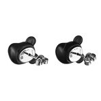 Baccarat Crystal + Sterling Silver Bearbrick Earrings // Black