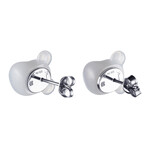 Baccarat Crystal + Sterling Silver Bearbrick Earrings // White