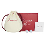 Baccarat Crystal + Sterling Silver Bearbrick Earrings // White