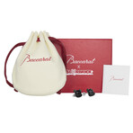 Baccarat Crystal + Sterling Silver Bearbrick Earrings // Black