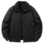 Fleece Lined Bomber Jacket // Black (M)