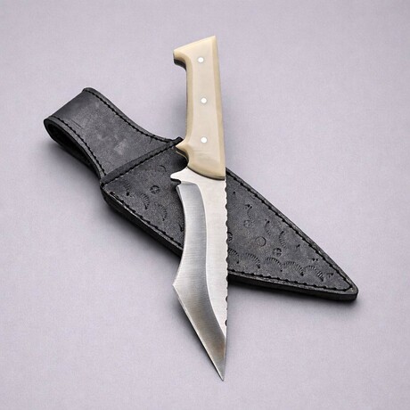 The Flamesteed // American Tanto // White Acrylic Epoxy Resin