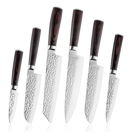 Erde 6-Piece Ebony Handle Knife Set