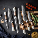 Fjord 6-Piece Japanese Damascus Kitchen Knife Set