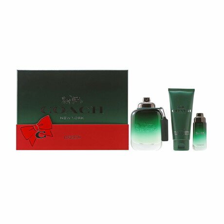 Men's Fragrance // Coach // Green 3 Pc Set (EDT, Shower Gel, Mini EDT) // 3.4 oz, 3.4 oz, 0.5 oz