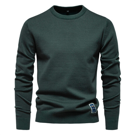 Crewneck Solid Sweater // Green (XS)