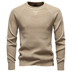 Crewneck Jacquard Knit Sweater // Apricot (XS)