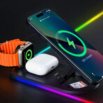3-in-1 Wireless Charging Mouse Pad with RGB Lighting