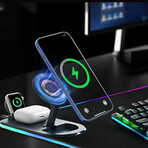 3-in-1 Wireless Charging Mouse Pad with RGB Lighting