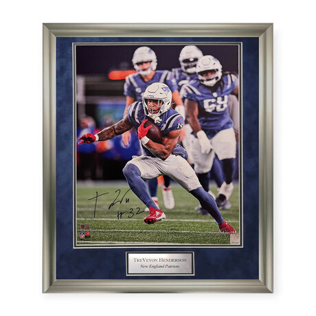 TreVeyon Henderson // NE Patriots // Signed Photo + Framed