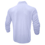 V-Neck Long-Sleeve Henley Shirt // White (XL)