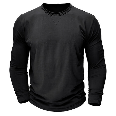 Crewneck Long-Sleeve Shirt // Black (XS)