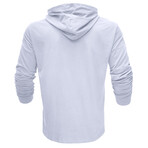 Hooded V-Neck Long-Sleeve Shirt // White (S)