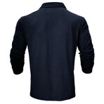 Long-Sleeve Polo Shirt // Dark blue (S)