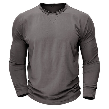Crewneck Long-Sleeve Shirt // Dark gray (XS)