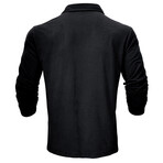 Long-Sleeve Polo Shirt // Black (XL)