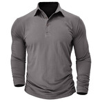 Long-Sleeve Polo Shirt // Dark gray (M)