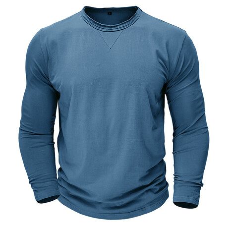 Crewneck Long-Sleeve Shirt // Blue (XS)