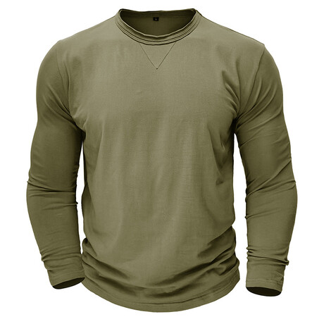 Crewneck Long-Sleeve Shirt // Green (XS)