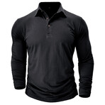Long-Sleeve Polo Shirt // Black (XL)