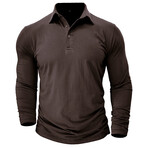Long-Sleeve Polo Shirt // Brown (L)