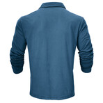 Long-Sleeve Polo Shirt // Blue (XL)