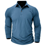 Long-Sleeve Polo Shirt // Blue (XL)
