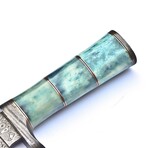 The Steel Aura // Clip Point // Blue Colored Camel Bone