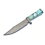 The Steel Aura // Clip Point // Blue Colored Camel Bone