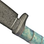 The Steel Aura // Clip Point // Blue Colored Camel Bone