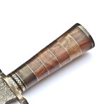 The Frostvein // Clip Point // Rosewood and Leather Spacers