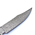 The Steel Aura // Clip Point // Blue Colored Camel Bone