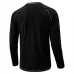 Long-Sleeve w/ Contrast Details Henley // Black (S)