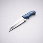 The Root Steel // Wharncliffe // Blue Acrylic Epoxy Resin