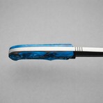 The Root Steel // Wharncliffe // Blue Acrylic Epoxy Resin