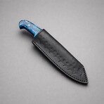 The Root Steel // Wharncliffe // Blue Acrylic Epoxy Resin