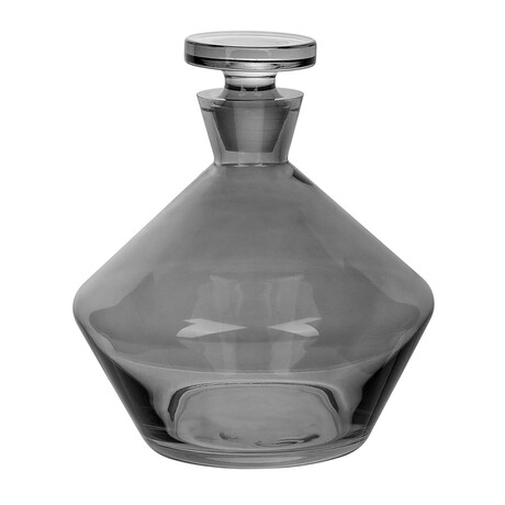 Smoky Gray Glass Whiskey Decanter (49 oz.) with Stopper