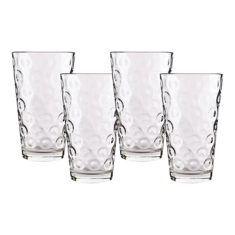 Double Circle Set of 4 Juice Glasses 7 oz.