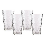 Double Circle Set of 4 Juice Glasses 7 oz.