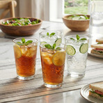 Double Circle Set of 4 Juice Glasses 7 oz.